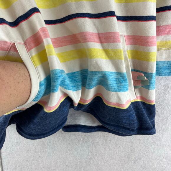 T By Talbots Med Pet Multicolor Striped Pullover 1/2 Zip 3/4 Sleeve Stretch Golf - Picture 8 of 13